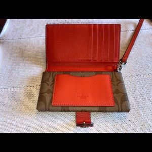 Brown and Orange Coach wallet